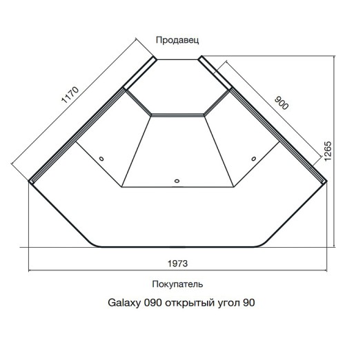 Витрина холодильная Dazzl Galaxy 090 Plug-in ОУ 90 вентилируемая среднетемпературная