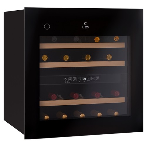 Винный шкаф Lex LWD6036BL dual zone PP черный