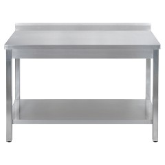 Стол производственный универсальный Luxstahl СПУ-15/4 со сплошной полкой (нерж. сталь)
