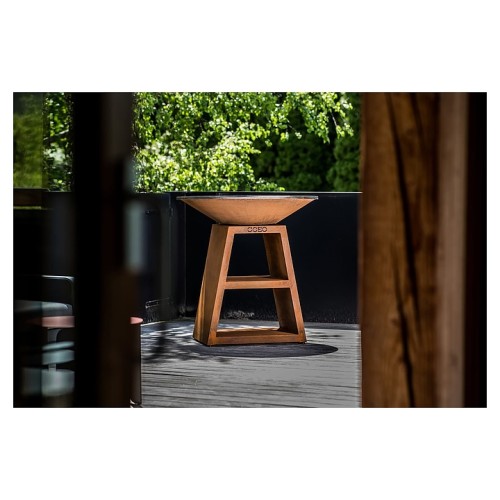 Гриль уличный COEO TRIO 98 h=100 см кортеновская сталь