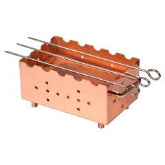 Мангал настольный P.L. Proff Cuisine SG-89136 20,5х12,5х10,5 см с медным покрытием, 3 шампура