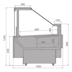Витрина холодильная Brandford Calypso Slim Plug-in 125 R290 (встроенный агрегат)
