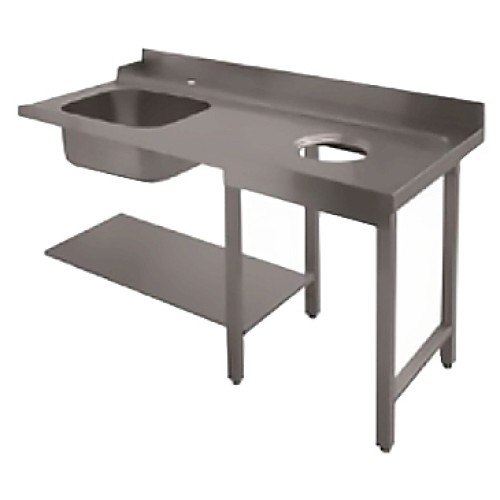 Стол входной Krupps EVPLVF120ESX мойка слева, отверстие для сбора отходов