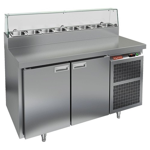 Стол для пиццы HICOLD PZ2-11/GN (1/6H) СО СТЕКЛОМ