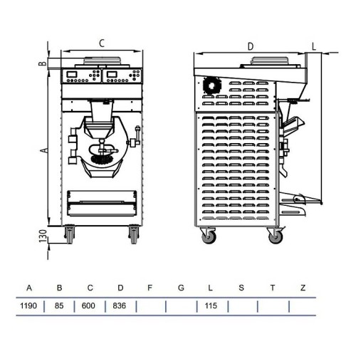 Фризер-пастеризатор для мороженого STAF59 RHS15/100 W