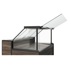 Витрина холодильная Carboma Gelios GC111 SM 0,94-1 1008 (статика, газлифт, без боковин) темный дуб