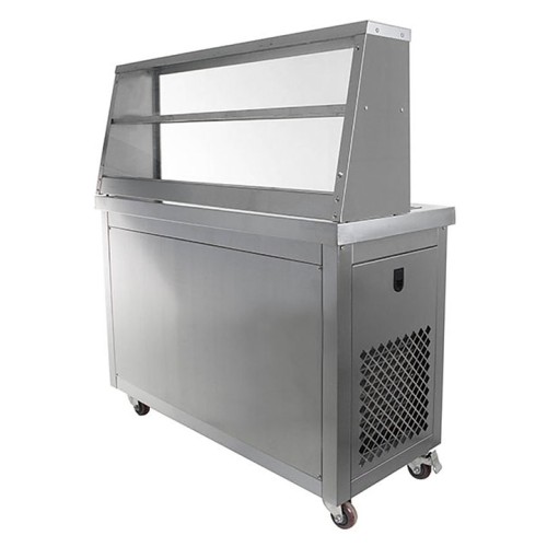 Фризер для жареного мороженого Foodatlas KCB-2F (контейнеры, стол для топпингов, 2 компрессора)