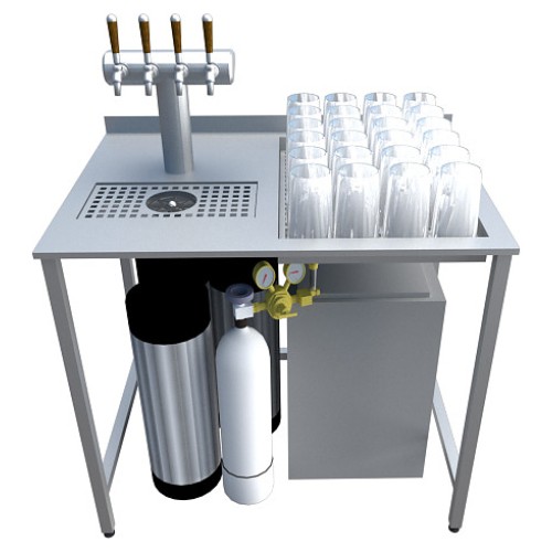 Модуль пивной BARMADE 1000х700х900 мм со спиллстопом для хранения