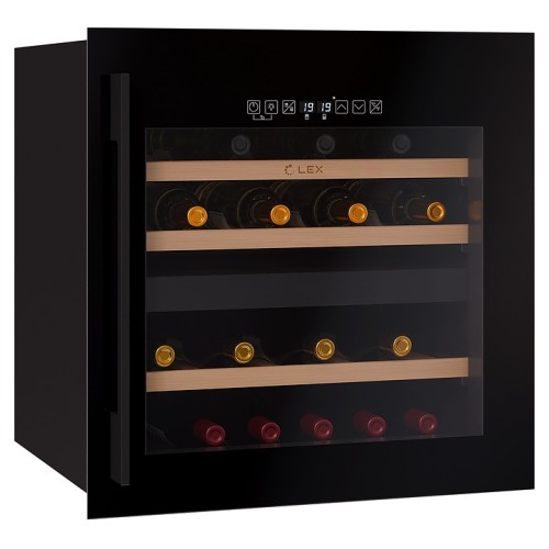 Винный шкаф Lex LWD6036BL dual zone S черный