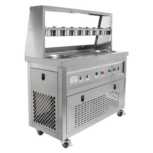 Фризер для жареного мороженого Foodatlas KCB-2Y (контейнеры, световой короб, стол для топпингов)