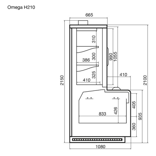 Шкаф-бонета морозильный Dazzl Omega H210 375