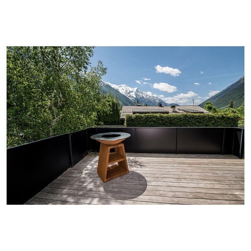 Гриль уличный COEO TRIO 98 h=110 см кортеновская сталь