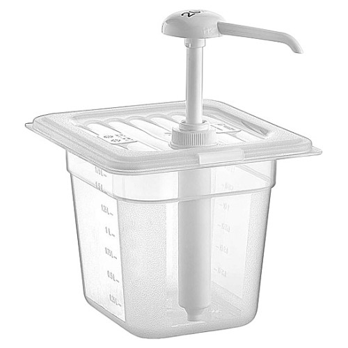 Диспенсер для соуса Gastroplast GDM-02 2 л с дозатором 25 мл (полипропилен) белый