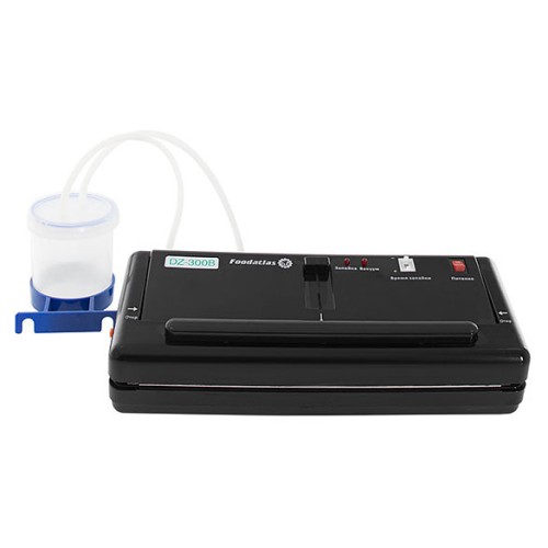 Вакуумный упаковщик Foodatlas DZ-300B Pro c функцией удаления жидкости черный