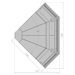 Витрина холодильная Brandford AURORA Slim SQ PLUG-IN Открытый угол 90 (встроенный агрегат)