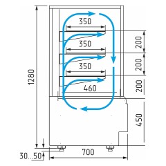 Витрина кондитерская CANARY 900 гнутое стекло