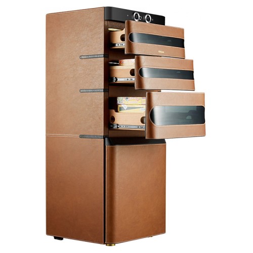 Шкаф для сигар Afidano L5 коньячная кожа