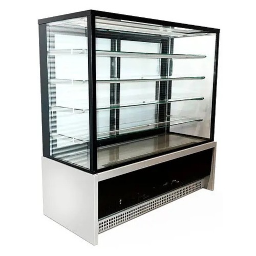 Витрина кондитерская CLSY LUXE Showcase 1,5 XL 1570х650х1500 мм техно (черно-серый)