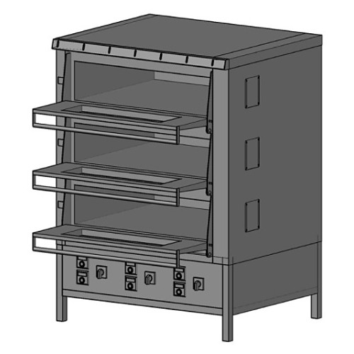Печь хлебопекарная ЦМИ ХПЭЦ-3 стекло