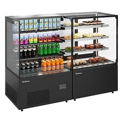 Витрина кондитерская Carboma Cosmo KC78-110 VV 0,9-2 открытая (9005, черная)