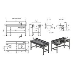 Стол для грязной посуды KAYMAN СПМ-323/1507 левый