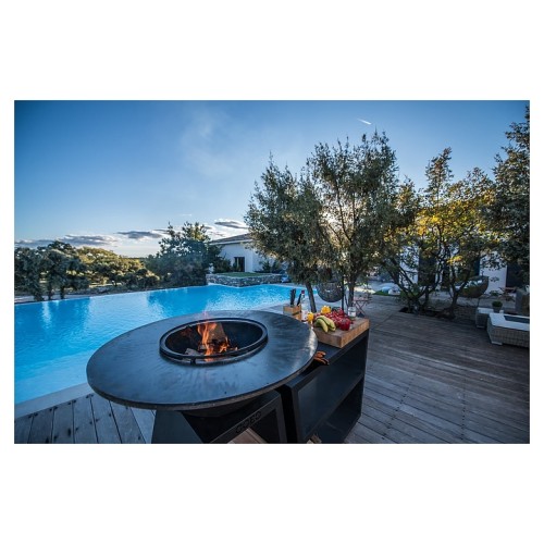 Гриль уличный COEO TRIO 98 h=100 см кортеновская сталь