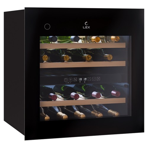 Винный шкаф Lex LWD6036BL dual zone PP черный