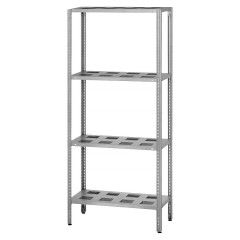 Стеллаж полочный Mecon Norma Inox СПЛн 600х500х2000 мм, полки-решетки, 4 шт.