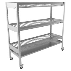 СТЕЛЛАЖ ДЛЯ СУШКИ ПОДНОСОВ НА КОЛЕСАХ КОБОР СДПК-100/53/430 (ВЫСОТА 1800)