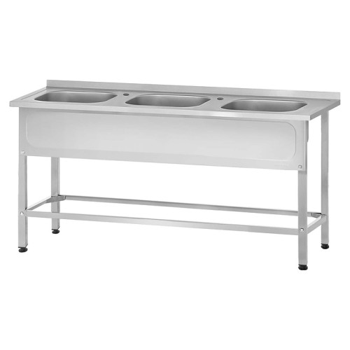 Ванна моечная Mecon Norma Inox ВМЦн 1500х600х860 мм (3 м/о 400х400х250 мм) ножка профильная