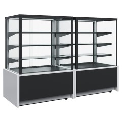Витрина кондитерская Carboma KC70 VV 0,6-1 Cube Standard Люкс Техно (9006-9005, черная)