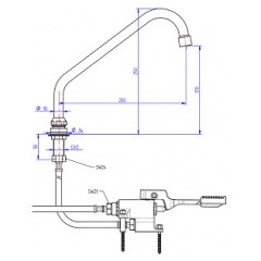 Смеситель педальный Monolith ERMES002+KIT