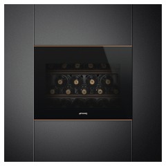 Винный шкаф SMEG CVI621NR3 черное стекло с медной фурнитурой
