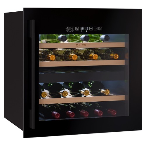 Винный шкаф Lex LWD6036BL dual zone S черный