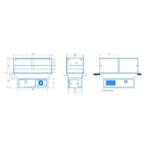 Витрина холодильная встраиваемая ТехноБалт Тикси DROP-IN 1000х600х400 мм