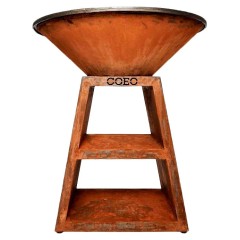 Гриль уличный COEO TRIO 82 h=100 см кортеновская сталь