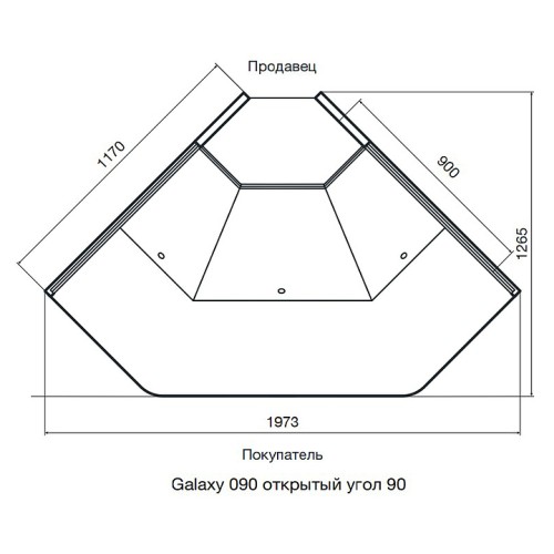 Витрина холодильная Dazzl Galaxy 090 ОУ 90 Self вентилируемая среднетемпературная