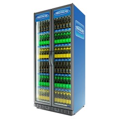 Шкаф холодильный Frigoglass Max 1000 HD (R290, сер.корпус,бел.каб., 2Led, 6 полок, 6 цд, откл.осв., контр. KeepThink)