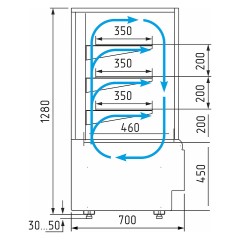 Витрина кондитерская CANARY 900 прямое стекло