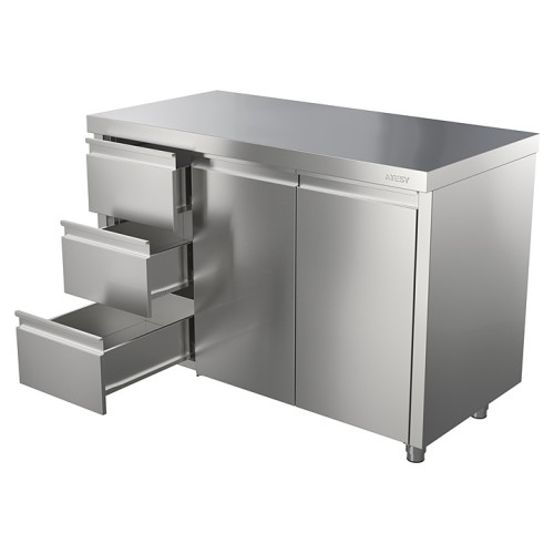 Стол производственный ATESY СТ-С-1200.600-02-Р-3Л с ящиками, без борта