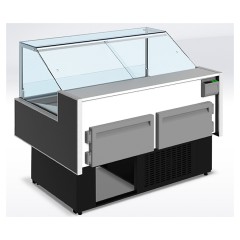 Витрина холодильная CRYSPI Gamma Quadro SN FISH 1200 LED (с боковинами)