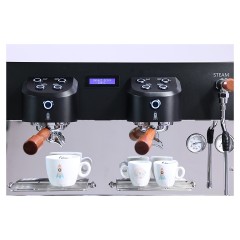 Кофемашина Carimali Glow GL-E2-B&S 2 Gr высокие группы, черная с зеркальной панелью