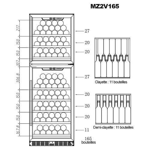 Винный шкаф La Sommeliere MZ2V165