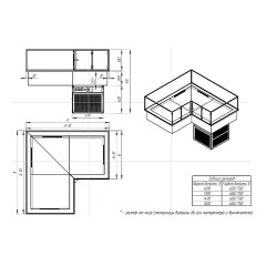 Витрина кондитерская угловая Finist GLASSIER LUX GСL-14/6/3