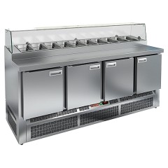 Стол для пиццы HICOLD PZE1-1111/GN (1/3H) СО СТЕКЛОМ