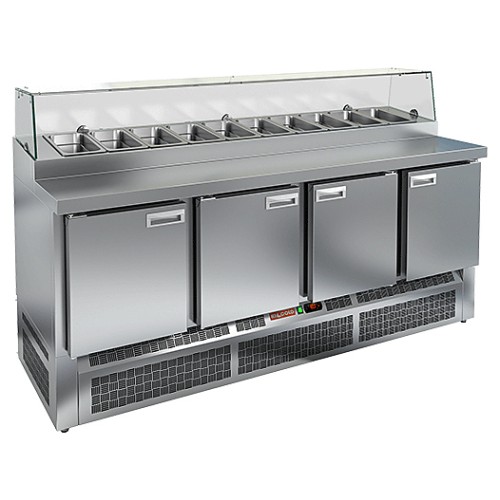 Стол для пиццы HICOLD PZE1-1111/GN (1/3H) СО СТЕКЛОМ