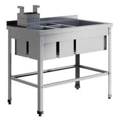 Ванна моечная для яиц Restoinox ВМСЯ-1/5-Б-ЭЦ+ВМС-1/5-Б-ЭЦ (каркас оцинкованный)