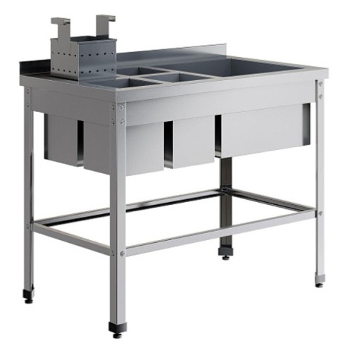 Ванна моечная для яиц Restoinox ВМСЯ-1/5-Б-ЭЦ+ВМС-1/5-Б-ЭЦ (каркас оцинкованный)