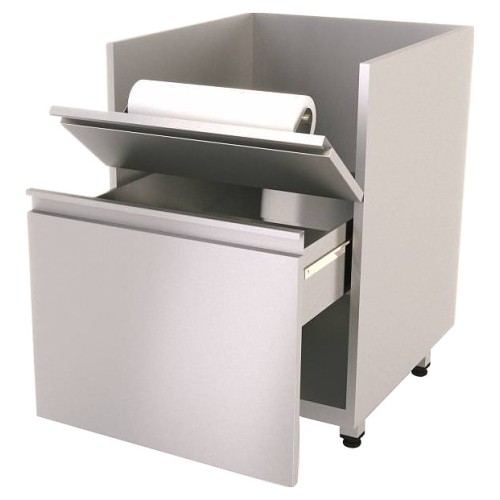 Тумба для мусорной корзины КАМИК 347058/304 610*610*890 с держателем для бумажных полотенец