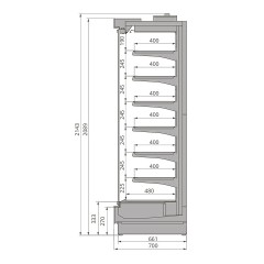 Горка холодильная Brandford Tesey Ultra Slim ESC 2080 375 (без боковин)